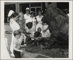 Nurses with Children at Bronze Boar Fountain