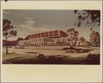 Architect drawing of exterior of Children's Mercy Hospital-Hospital Hill