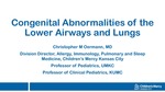 Congenital Abnormalities of the Lower Airways and Lungs